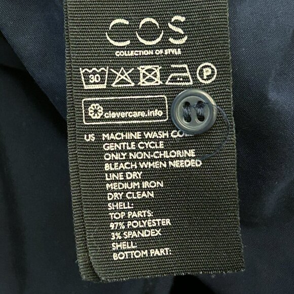 COS Navy & White Striped Cotton Poplin & Knit Dress Size Small - Picture 6 of 13